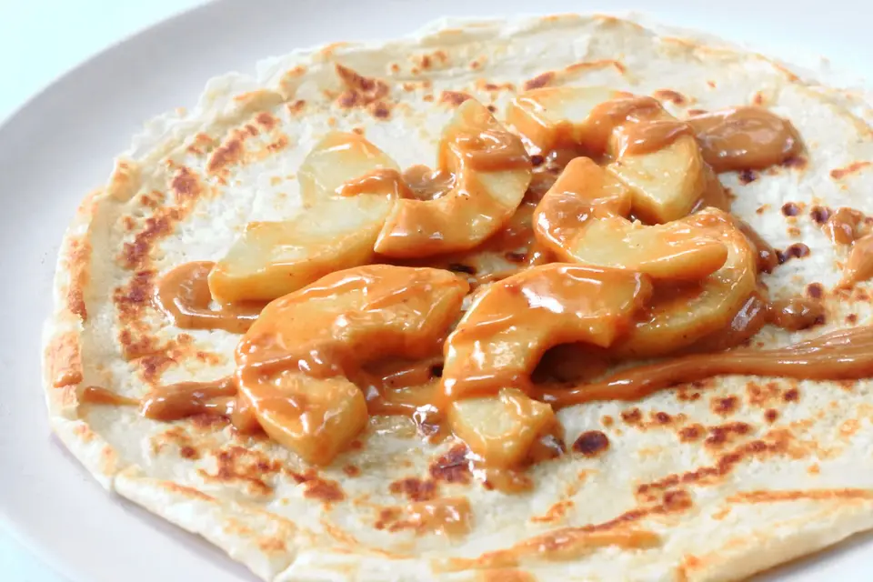 Peanut Caramel and Apple Pancakes image